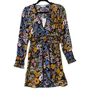 WAYF Black Floral Mini Dress